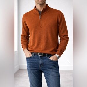 Club Room Men's Zip-Up Sweater in Rust